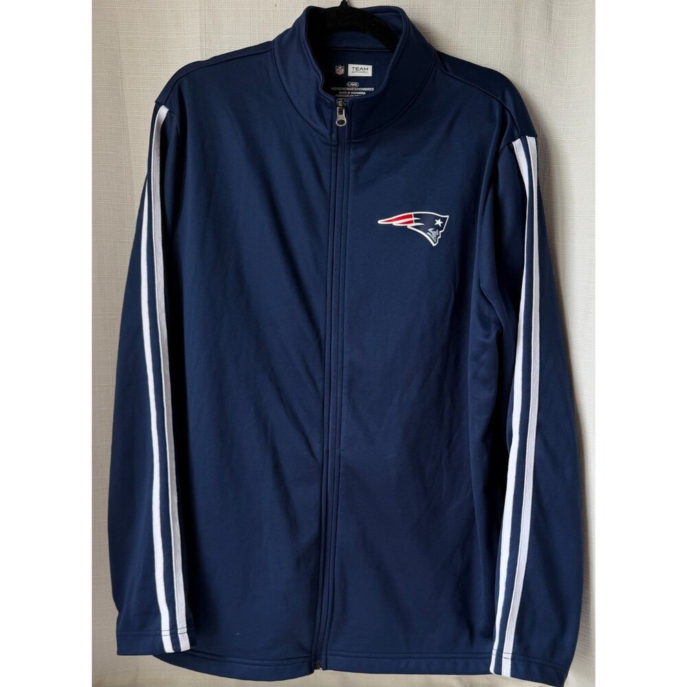 New England Patriots NFL Team Apparel Mens L Navy Full Zip Track Jacket